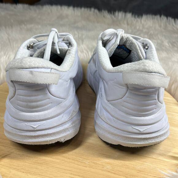 Hoka Bondi SR Shoes Womens Size 8.5 Solid White Running Work Sneakers Athletic - Picture 6 of 16